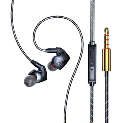 T06 Oordopjes met Microfoon en Muziek Beheer - 3.5mm AUX Oortjes Wired Earphones Oortelefoon Volumebeheer Zwart