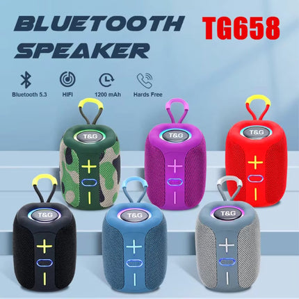 TG658 Draadloze Luidspreker - 1200mAh Batterij - Bluetooth 5.3 Subwoofer HiFi TF Radio - Blauw
