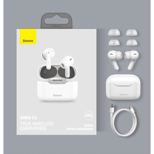S1 Draadloze Oortjes - ANC True Touch Control TWS Bluetooth 5.0 Earphones Earbuds Oortelefoon Wit