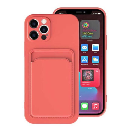 iPhone XS Kaarthouder Hoesje - Wallet Card Slot Cover Donkerroze