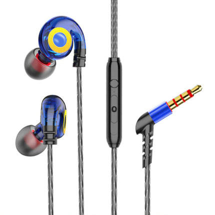 T05 Oordopjes met Microfoon en Muziek Beheer - 3.5mm AUX Oortjes Wired Earphones Oortelefoon Volumebeheer Blauw