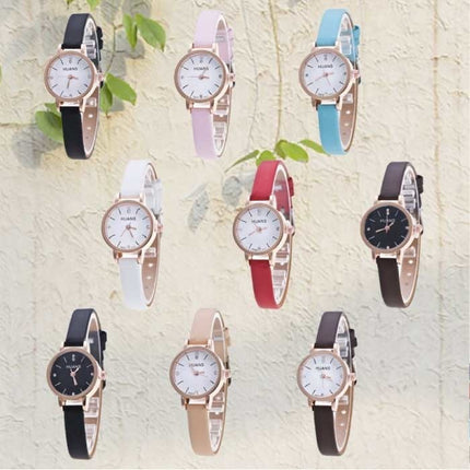 Vintage Horloge met Kleine Wijzerplaat voor Dames - Leren Band Kwarts Polshorloge Rood