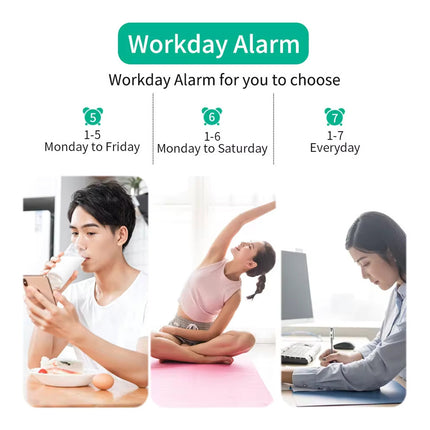 Digitale Wekker met Projectie - Alarm Klok Temperatuur Kalender LED Rotatieprojectie - Wit Groen