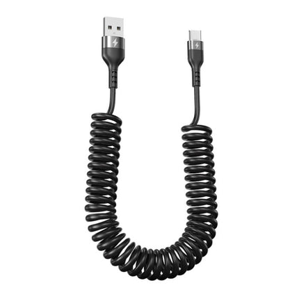 USB-C Spiraal Oplaadkabel - 80 cm - Type C Oplader Data Kabel Rood