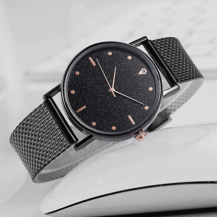 Horloge Kwarts Dames - Luxe Anoloog Uurwerk voor Vrouwen Zwart