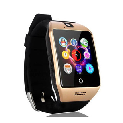 Originele Q18 Smartwatch Curved HD Smartphone Fitness Sport Activity Tracker Horloge OLED Android iOS iPhone Samsung Huawei Goud