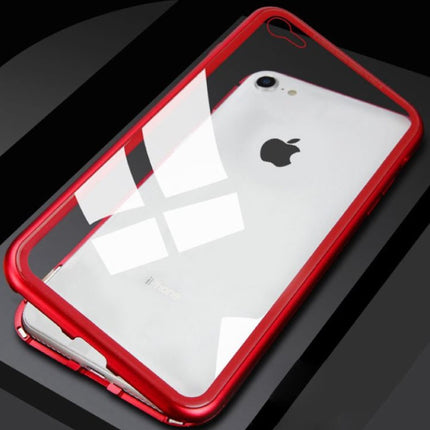iPhone 6S Magnetisch 360° Hoesje met Tempered Glass - Full Body Cover Hoesje + Screenprotector Rood
