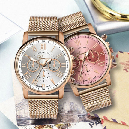 Luxe Horloge voor Dames - Modieus Kwarts Uurwerk Mesh Bandje Zwart