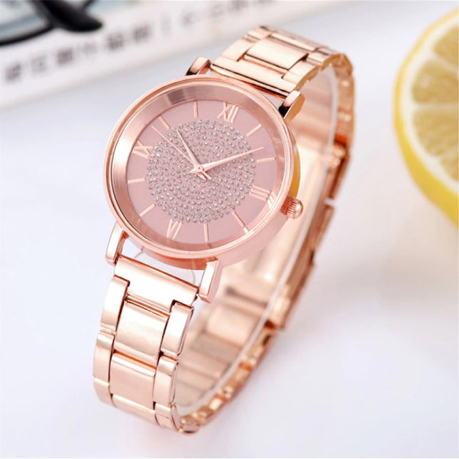 Horloge Luxe Dames - Anoloog Kwarts Uurwerk voor Vrouwen Roze