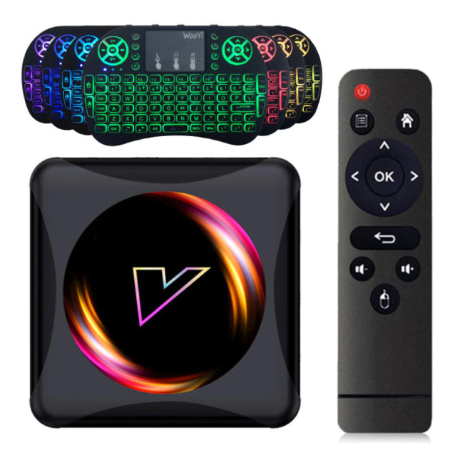 Z5 TV Box Mediaspeler Android 10.0 Kodi met Draadloos RGB Toetsenbord - 4K - 4GB RAM - 32GB Opslagruimte
