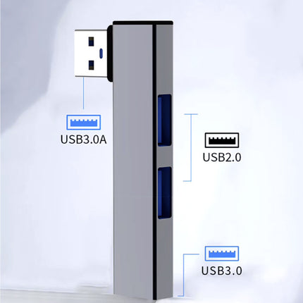 3 in 1 USB 3.0 Hub - Splitter Data Overdracht Oplader 5 Gbps - Grijs