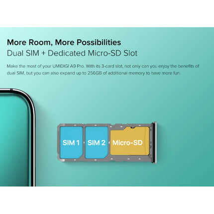 A9S Pro Smartphone Onyx Black - Unlocked SIM Free - 8 GB RAM - 128 GB Opslag - 48MP Quad Camera - 4150mAh Batterij - Nieuwstaat - 3 Jaar Garantie