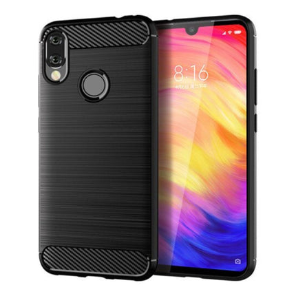 Xiaomi Redmi Note 9T Hoesje - Carbon Fiber Textuur Shockproof Case TPU Cover Zwart