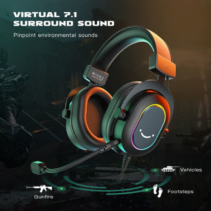 RGB Gaming Headset - Voor PS4/XBOX/Switch/PC 7.1 Surround Sound - Headphones Koptelefoon  met Microfoon Zwart