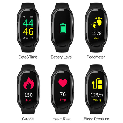 M1 Sports Smartwatch + TWS Draadloze Oortjes Earphones Ingebouwd Fitness Sport Activity Tracker Smartphone Horloge Ear Buds Oortelefoon iOS Android