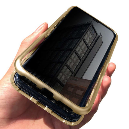 iPhone 12 Mini Magnetisch 360° Hoesje met Tempered Glass - Full Body Cover Hoesje + Screenprotector Goud