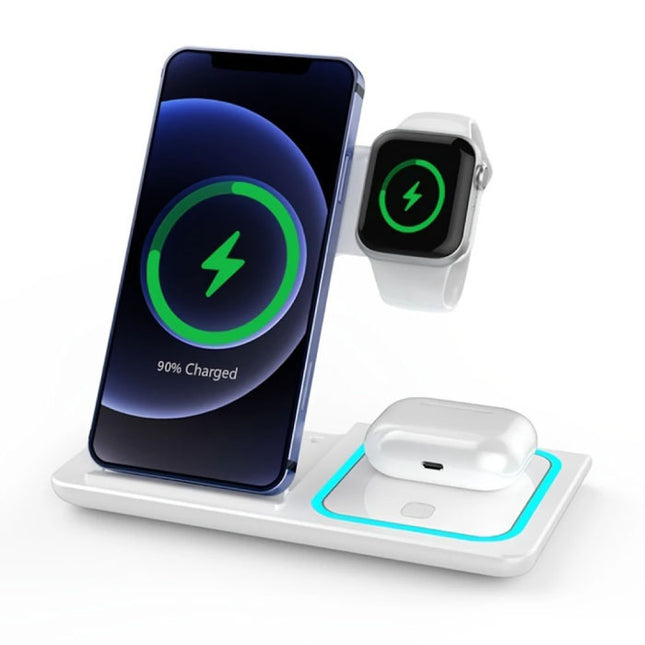 3 in 1 Oplaadstation - Compatibel met Apple iPhone / iWatch / AirPods -  Charging Dock 30W Draadloze Oplader - Zwart