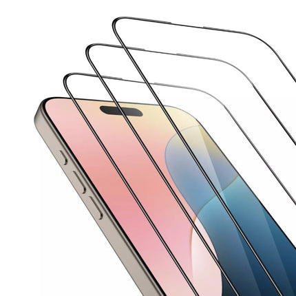 3-Pack iPhone 16e Screen Protector - Tempered Clear Glass Film