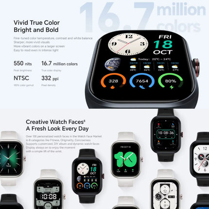 Choice Smartwatch - AMOLED Scherm - Gezondheid Monitor - Sport Activity Tracker Horloge - Silicoon Bandje - Zwart