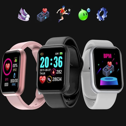 D20 Pro Smartwatch Siliconen Bandje Health Monitor / Activity Tracker Horloge Android iOS Roze