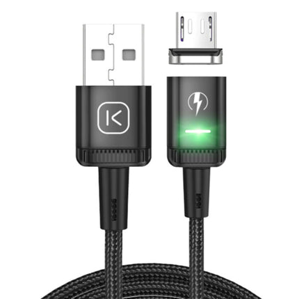 Micro-USB Magnetische Oplaadkabel 1 Meter met LED Lampje - 3A Fast Charging Gevlochten Nylon Oplader Data Kabel Android Zwart