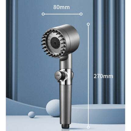 Douchekop met Massageborstel en 3 Filter Set - 4 Modes Hoge Druk Douche Regendouche Badkuip Badkamer - Grijs
