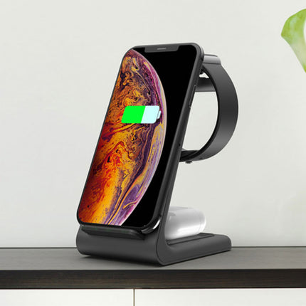3 in 1 Oplaadstation voor Apple iPhone / iWatch / AirPods -  Charging Dock 18W Wireless Pad Zwart / Wit