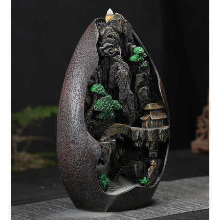 Aromatherapie Sier Wierookbrander Waterval Terugstromen - Backflow Incense Burner Feng Shui Decor Hars Ornament
