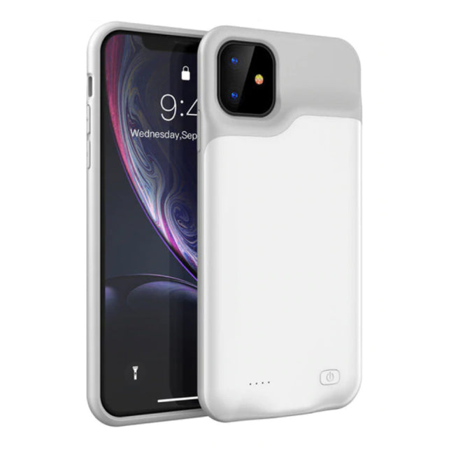 iPhone 11 Pro Max Slim Powercase 6000mAh Powerbank Hoesje Oplader Batterij Cover Case Wit