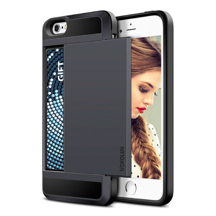 iPhone SE (2020) - Wallet Card Slot Cover Case Hoesje Business Zwart