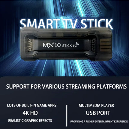MX10 Android TV Stick - 4K HDMI Cast Receiver - 1 GB RAM - 8 GB Opslagruimte