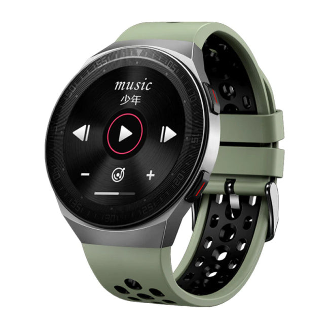 MT-3 Smartwatch met Luidspreker en Hartslagmonitor -  Fitness Sport Activity Tracker Silica Gel Bandje Horloge iOS Android Groen