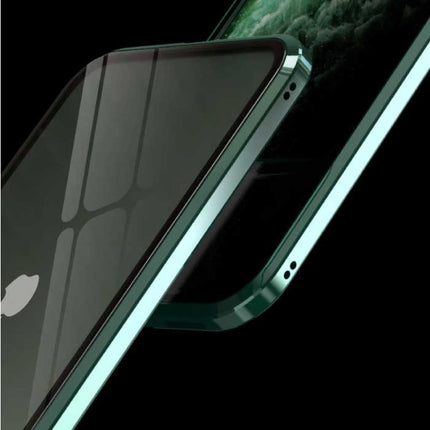 iPhone 13 Pro Magnetisch Privacy Hoesje met Tempered Glass - 360° Full Body Cover Hoesje + Screenprotector Wit