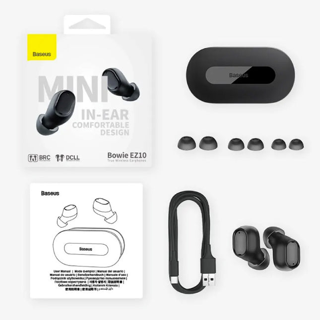 Bowie EZ10 Draadloze Oortjes - Headset Oordopjes TWS Bluetooth 5.3 Zwart