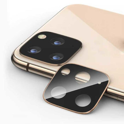 iPhone 11 Pro Max Camera Lens Cover - Tempered Glass en Metalen Ring Goud