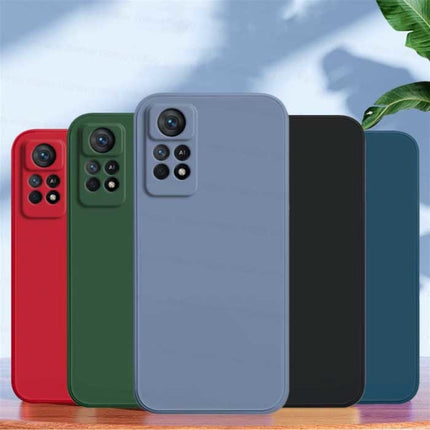 Xiaomi Redmi Note 10 5G Square Silicone Hoesje - Zachte Matte Case Liquid Cover Blauw