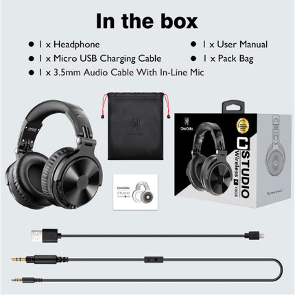 Pro-C Draadloze Koptelefoon - 110 Uur Afspeeltijd - Headset met Microfoon DJ Headphones - Beige