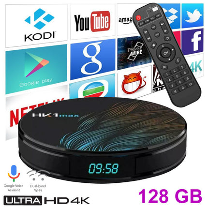HK1 Max 4K TV Box Mediaspeler Android Kodi - 4GB RAM - 128GB Opslagruimte