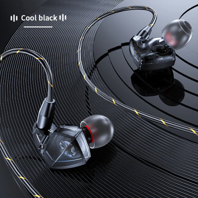 T06 Oordopjes met Microfoon en Muziek Beheer - 3.5mm AUX Oortjes Wired Earphones Oortelefoon Volumebeheer Zwart