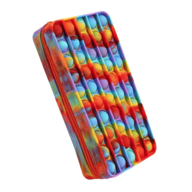 Pop It Pennenzak - Fidget Anti Stress Speelgoed Portemonnee Bubble Toy Siliconen Regenboog