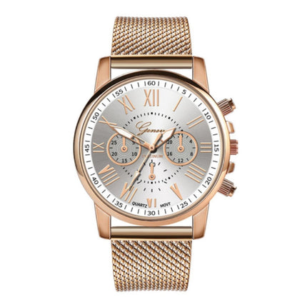 Luxe Horloge voor Dames - Modieus Kwarts Uurwerk Mesh Bandje Wit