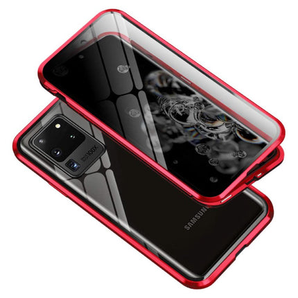 Samsung Galaxy S20 Ultra Magnetisch 360° Hoesje met Tempered Glass - Full Body Cover Hoesje + Screenprotector Rood