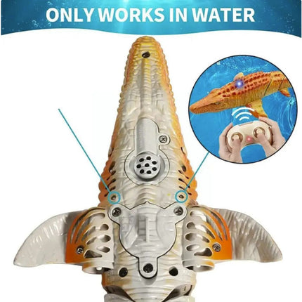 RC Mosasaurus met Afstandsbediening - Bestuurbaar Speelgoed Robot Vis Draadloos Zwart