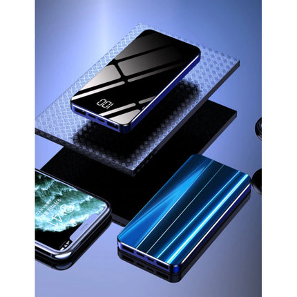 10.000mAh Powerbank met 4 Poorten - LED Display Externe Noodaccu Batterij Oplader Charger Blauw