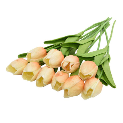 Kunst Boeket - Tulpen Zijden Bloemen Tulp Luxe Boeketten Decor Ornament Geel