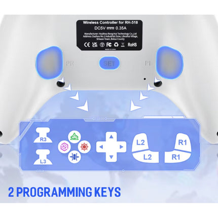 Gaming Controller voor PS5 / PS4 / PC - Gamepad Bedraad met Vibratie - Wit