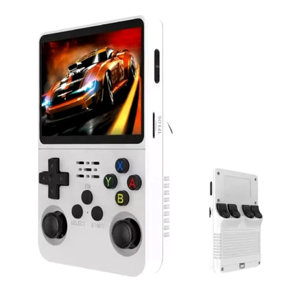 R36S Retro Video Game Console - 128GB Opslagruimte - 3,5 Inch IPS Display - Mini Draagbare Gamepad - Linux Systeem - Wit