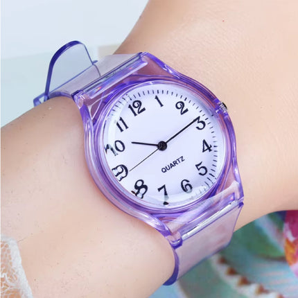 Jelly Horloge voor Dames - Kwarts Uurwerk Silicoon Bandje - Paars