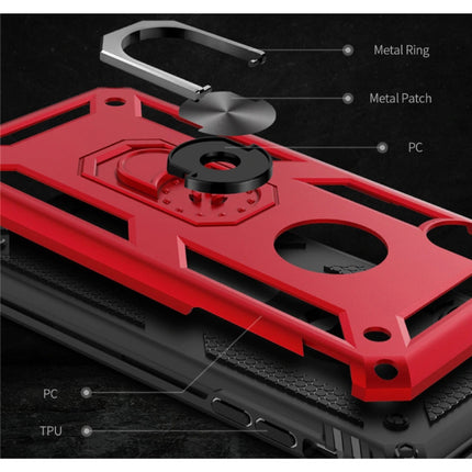 iPhone 8 Plus Hoesje  - Shockproof Case Cover Cas TPU Blauw + Kickstand