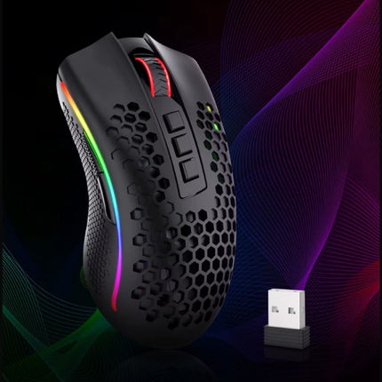Storm Pro M808-KS Draadloze Gaming Muis - 2.4GHz RGB Optisch Ergonomisch Programmeerbaar tot 16000 DPI - Zwart